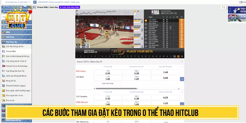 O Thể Thao HITCLUB Đẳng Cấp Cập Nhật Kèo Ngon Hot Nhất Các bước tham gia đặt kèo trong O thể thao HITCLUB