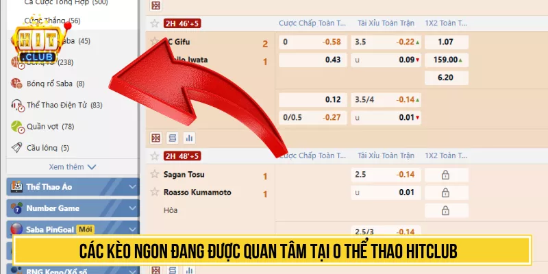 O Thể Thao HITCLUB Đẳng Cấp Cập Nhật Kèo Ngon Hot Nhất Các kèo ngon đang được quan tâm tại O Thể Thao HITCLUB