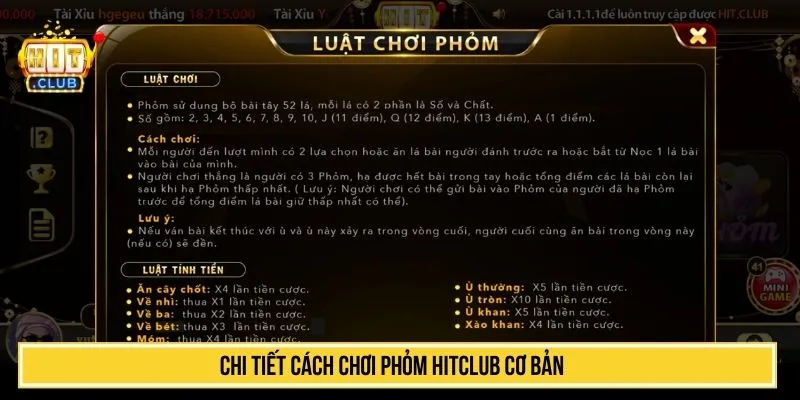 Chi tiết cách chơi phỏm HITCLUB cơ bản
