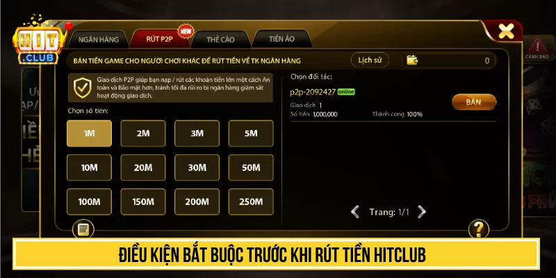 Hướng Dẫn Rút Tiền HITCLUB Nhanh Thao Tác An Toàn Nhất Điều kiện bắt buộc trước khi rút tiền HITCLUB