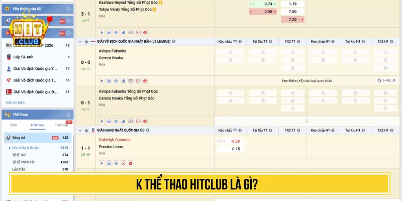 K Thể Thao HITCLUB Cá Cược Đỉnh Cao Tỷ Lệ Kèo Ngon K thể thao HITCLUB là gì?