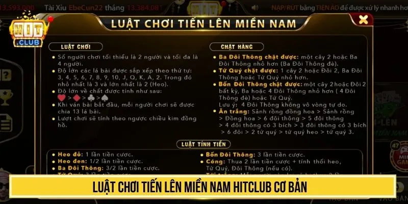 Luật chơi tiến lên miền nam HITCLUB cơ bản