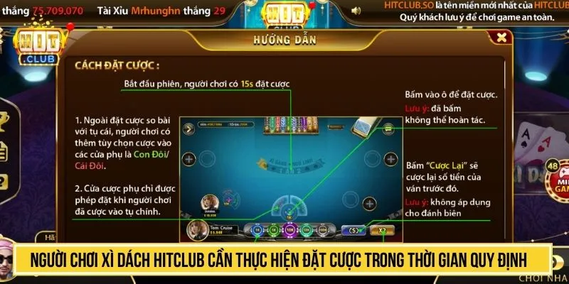 Xì Dách HITCLUB Game Bài Chiến Thuật So Điểm Dealer Người chơi Xì dách HITCLUB cần thực hiện đặt cược trong thời gian quy định