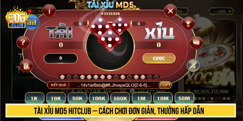 Cách Chơi Tài Xỉu MD5 HITCLUB Đơn Giản, Thưởng Hấp Dẫn Tài Xỉu MD5 HITCLUB – Cách Chơi Đơn Giản, Thưởng Hấp Dẫn